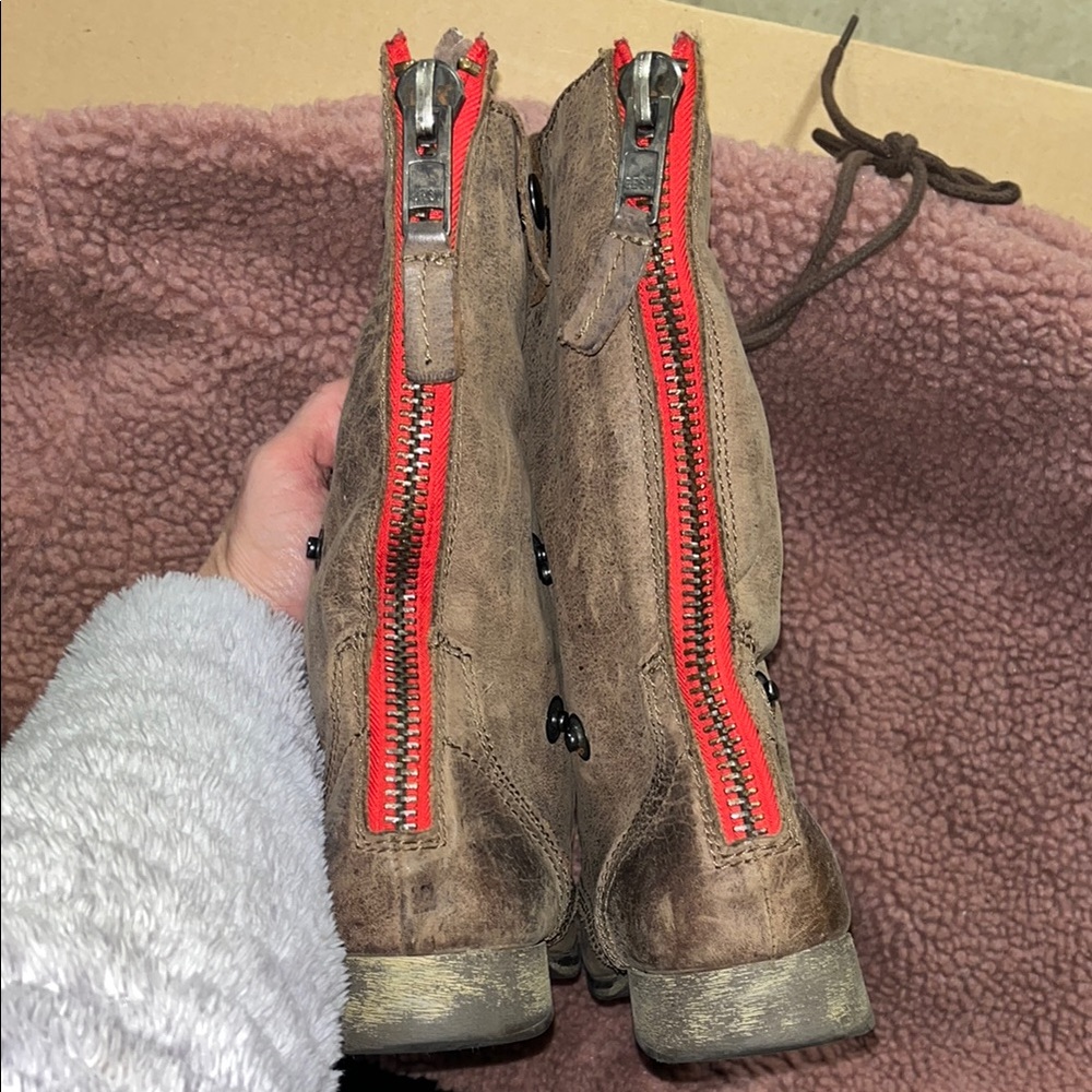Steve Madden Brown Combat Moto Boots - Picture 6 of 11